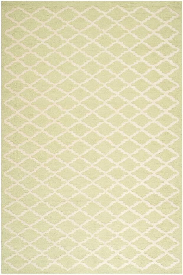 SAFAVIEH Cambridge Karen Geometric Wool Area Rug, Light Green/Ivory, 4' x 6'