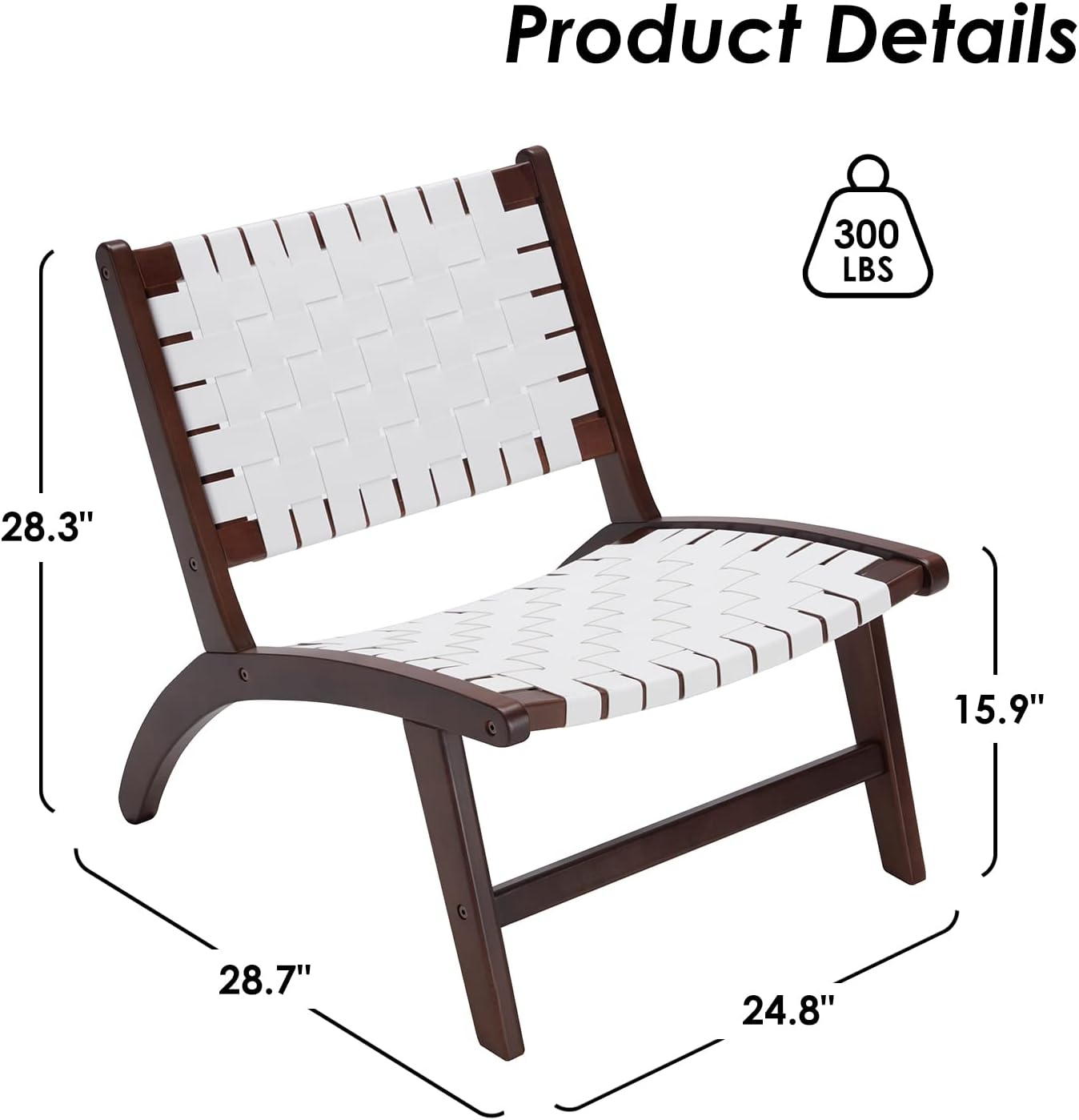 Beech Modern Leather Accent Chairs for Living Room,Mid Century Lounge Chair,Side Brown Leather Chair Indoor Boho Scandinavian Cognac Woven Rattan Faux Leather Accent Chair