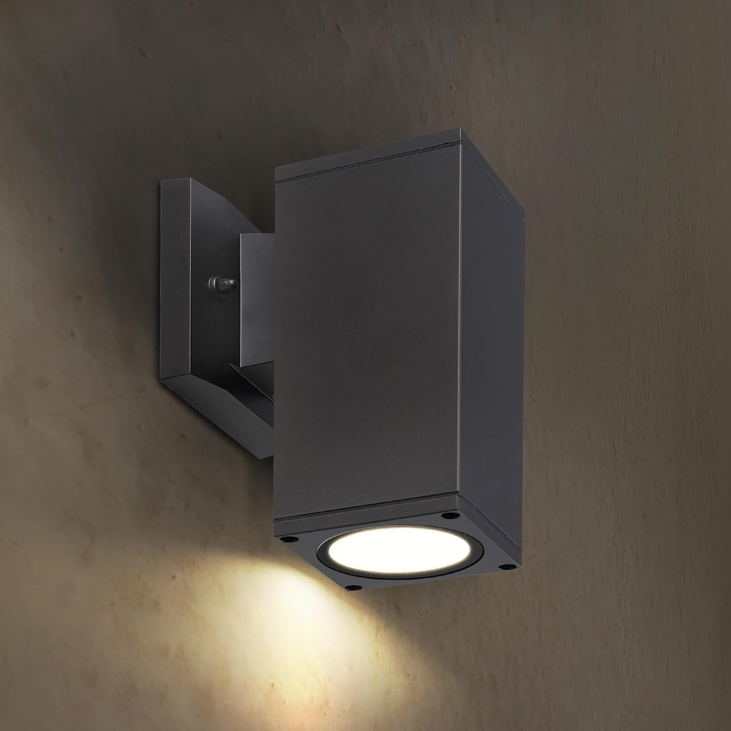 ASD LED 1-Way Round Cylinder Wall Light Fixture | 9W 1000LM 3000-5000K 120V | 3CCT, Photocell, Wateproof, ETL Listed | Exterior Patio Lighting Sconce, Dusk to Dawn Outdoor Lamp | Dark Bronze