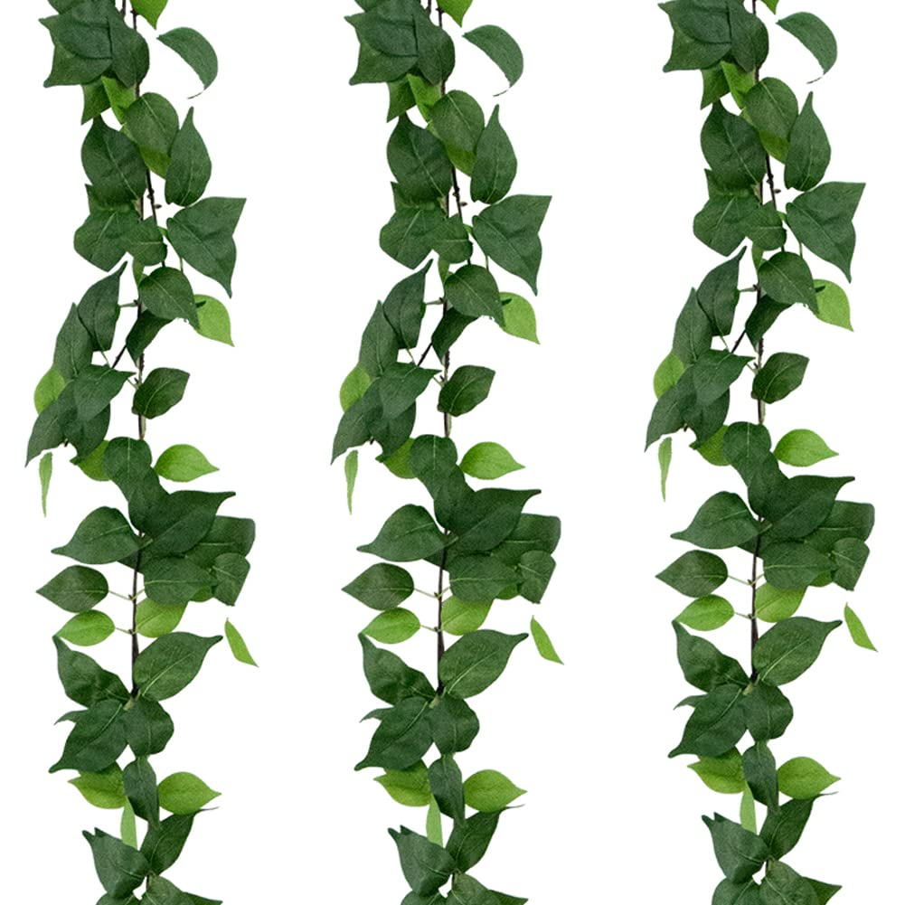 3 Strands Odorless Artificial Ivy Vines Kit, 71" Silk Ivy Garland with Green Leaves, Fake Hanging Plants Greenery Decoration for Bedroom, Windows, Walls, Wedding, Outdoor Decor (Green)