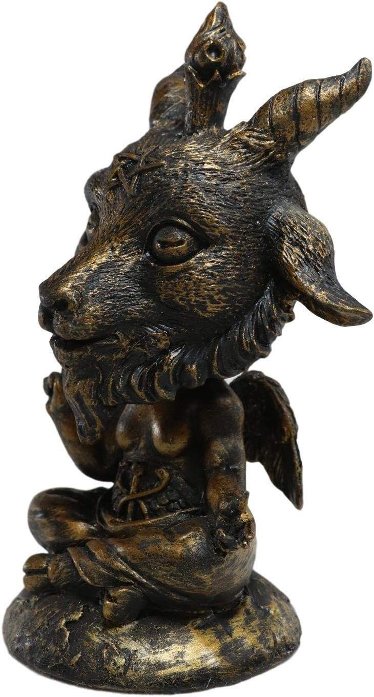 Ebros Whimsical Sabbatic Goat of Mendes Samael Lilith Baphomet Bobblehead Figurine LaVeyan Baphomet Worship The Caduceus Symbol Bobble Heads