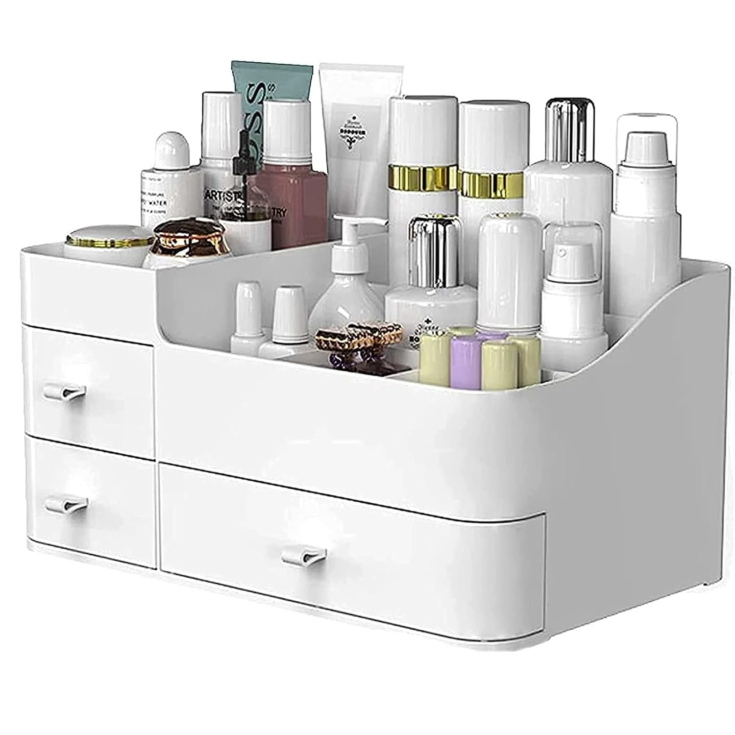 BREIS Makeup Organizer with Drawers,Large Capacity Countertop Organizer for Vanity,Bathroom Makeup Organizer for Skin Care, Cosmetics, Brushes, Eyeshadow, Lotions, Lipstick, Nail Polish