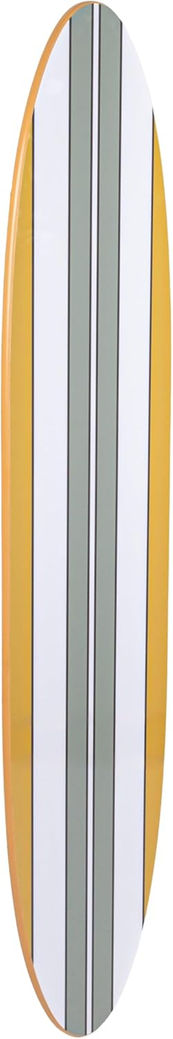 Creative Co-Op 65.5 Inches Reclaimed Wood Striped Surfboard Wall Décor, Multicolor