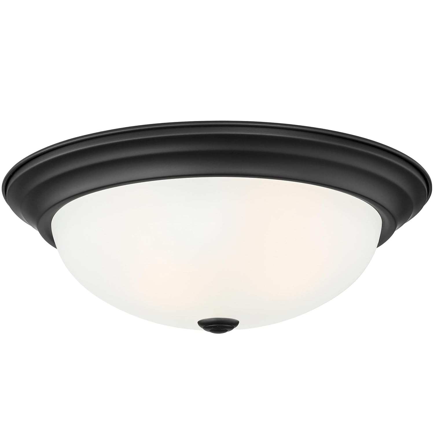 Designers Fountain 13.25 inch 2-Light Matte Black Flush Mount Ceiling Light, 1257M-MB-W