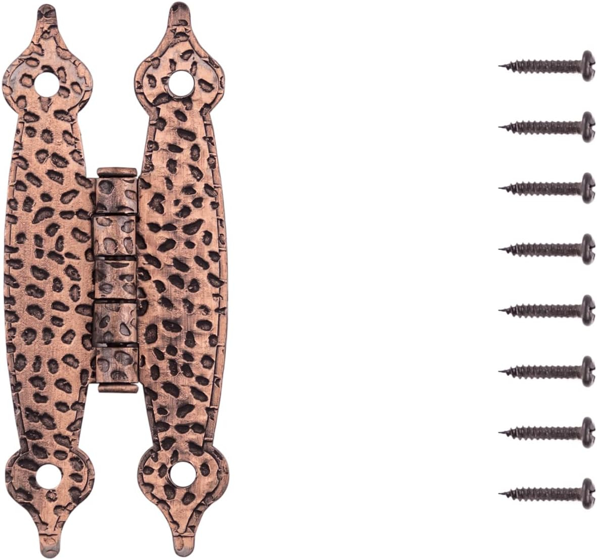 Hickory Hardware P106-AC Southwest Lodge Flush Mounted Hinge - Full Inset Face Frame with Soft Close - Free Swinging Cabinet Hinge - Easy Installation - Antique Copper Finish - 1 Set of Pair
