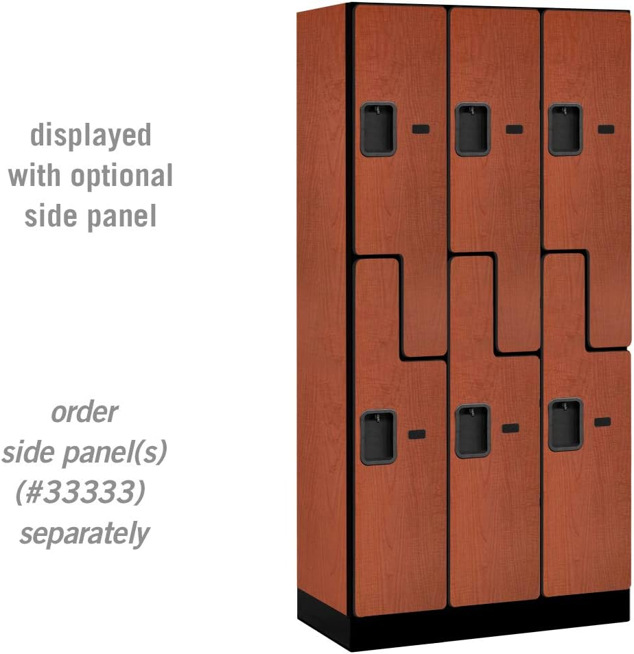 Cherry Wood Double Tier Lockable S-Style Locker, 76" x 36"