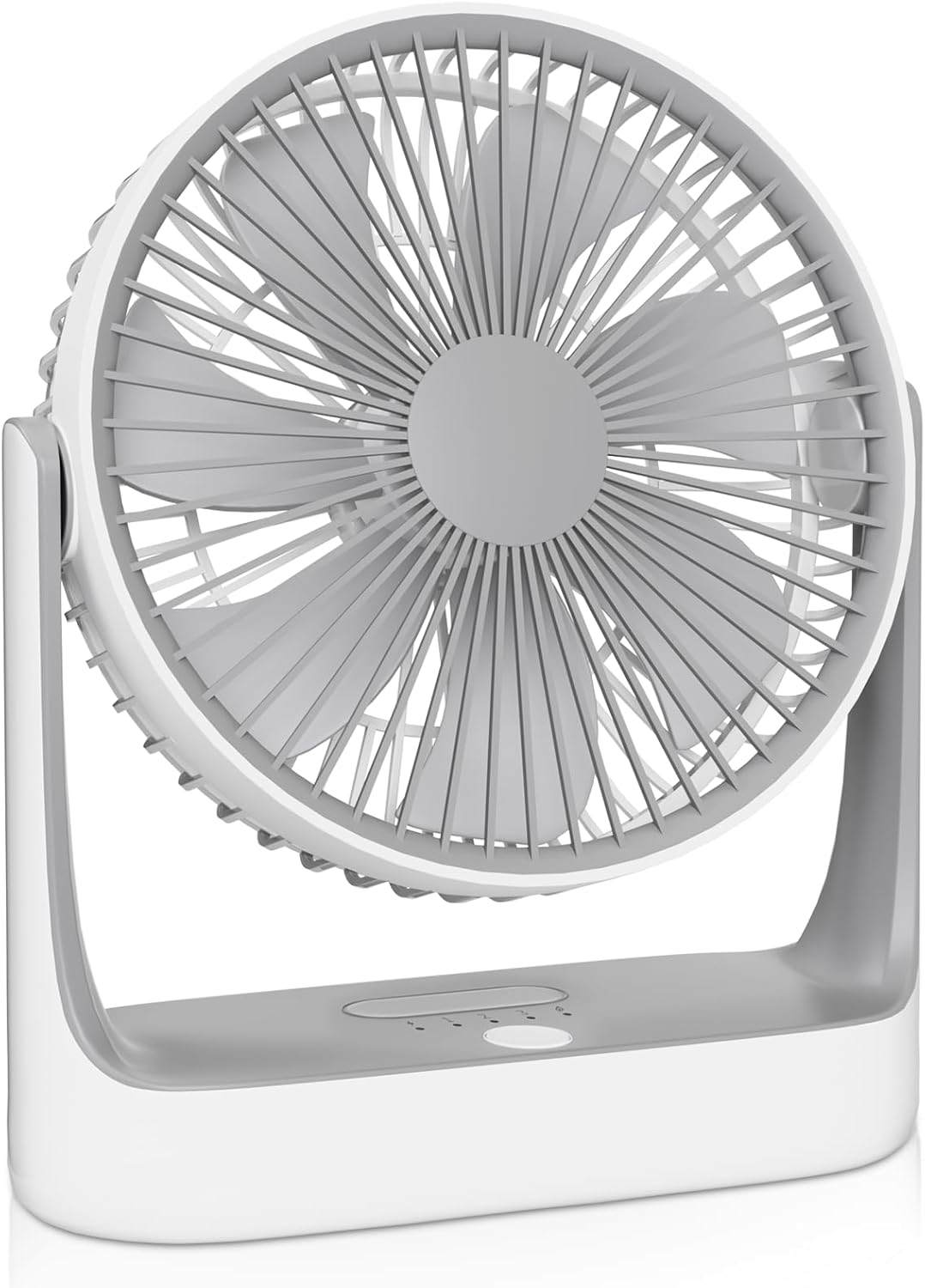 mollie USB Rechargeable Desktop Fan, Wall Mounted Hanging Fan with LED Light and Hook, Speed Adjustable Air Cooler Fan For Home Bedroom, White