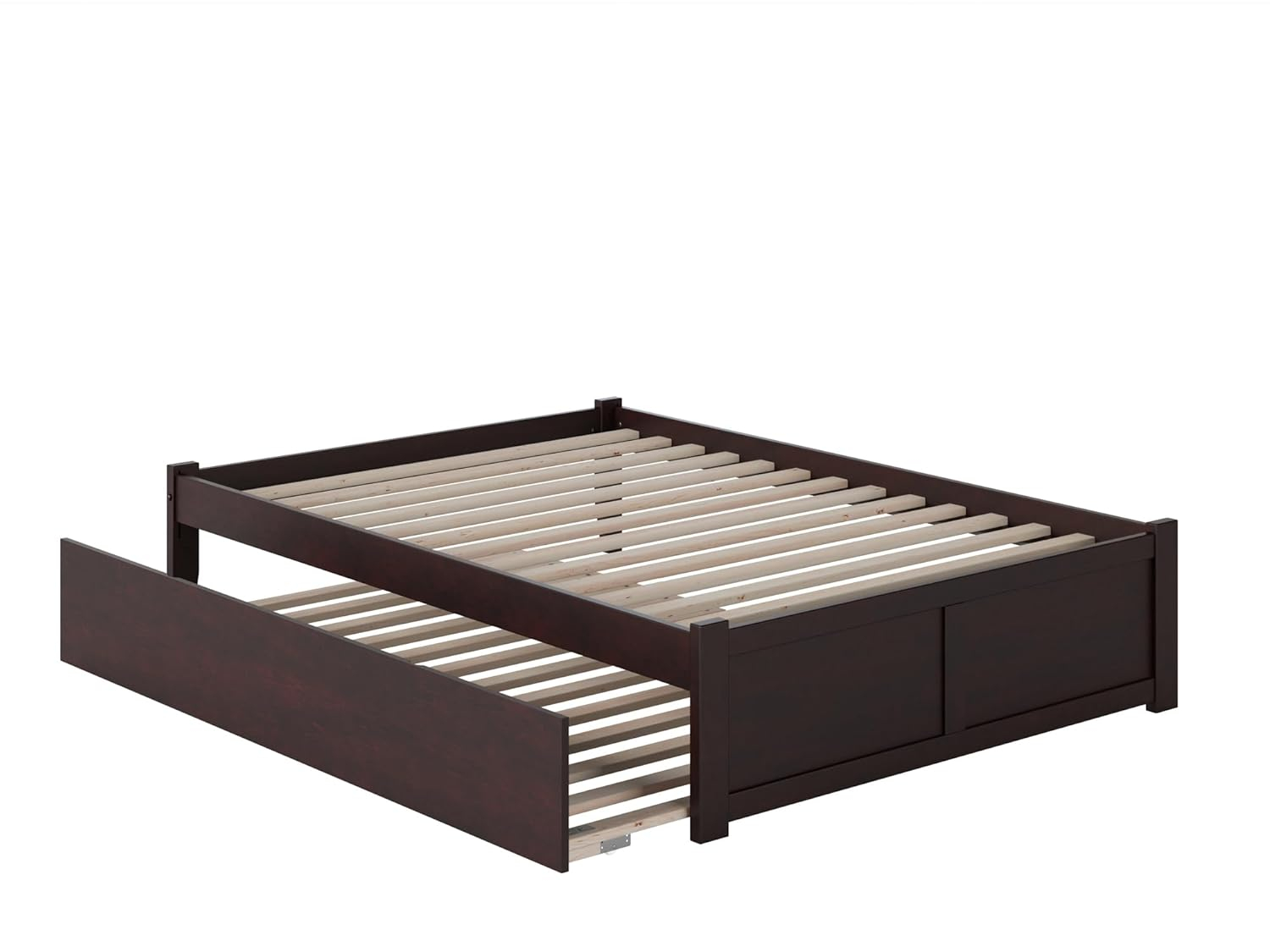Concord Queen Bed with Footboard and Twin Extra Long Trundle in Espresso