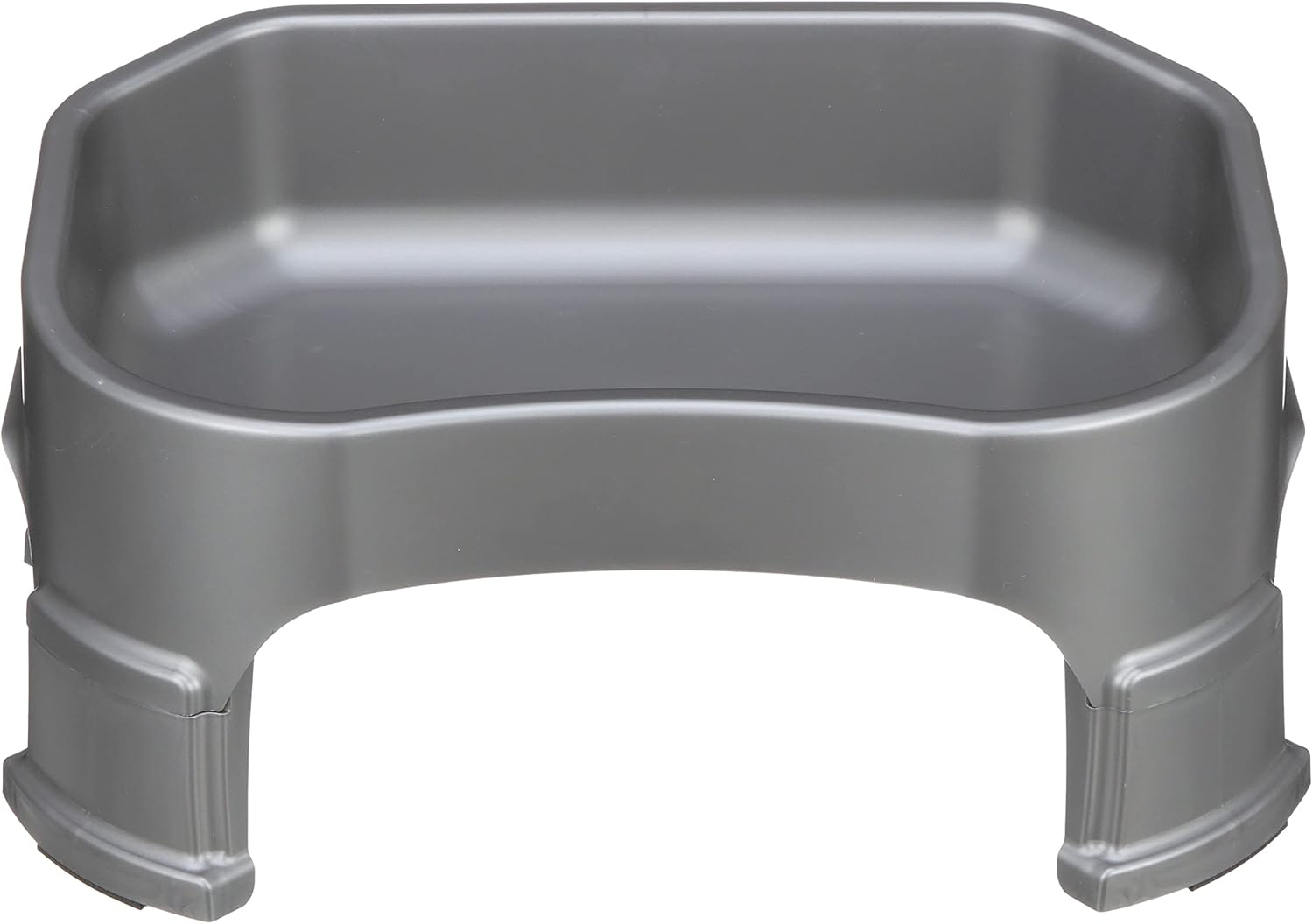Neater Pets Big Bowl with Leg Extensions for Dogs - Raised for Feeding Comfort - Extra Large Plastic Trough Style Food or Water Bowl for Use Indoors or Outdoors, Gunmetal, 1.25 Gallon (160 Oz.)