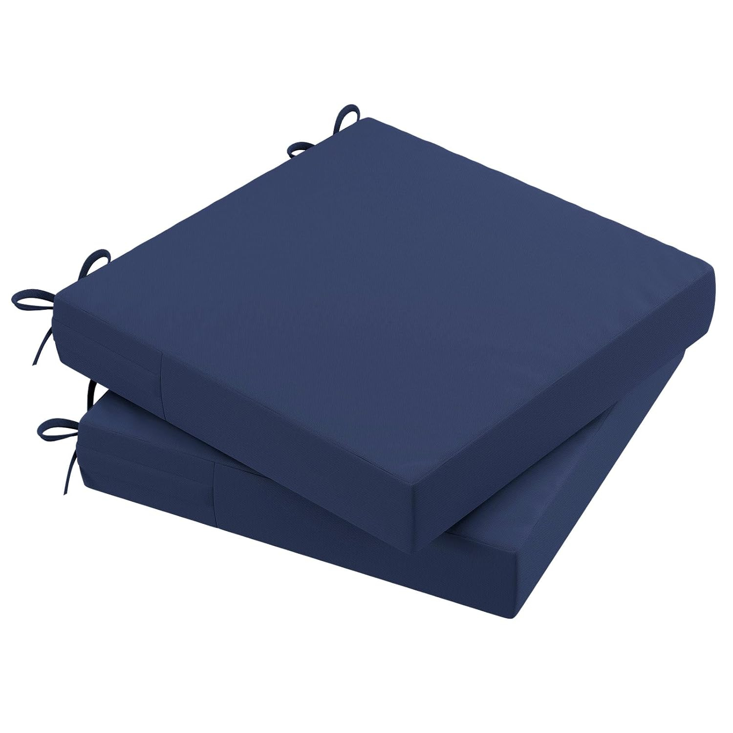 18 in. x 18 in. x 2 in. Outdoor Square Dining Chair Seat Cushion for Patio Furniture, Navy Blue (2-Pack)