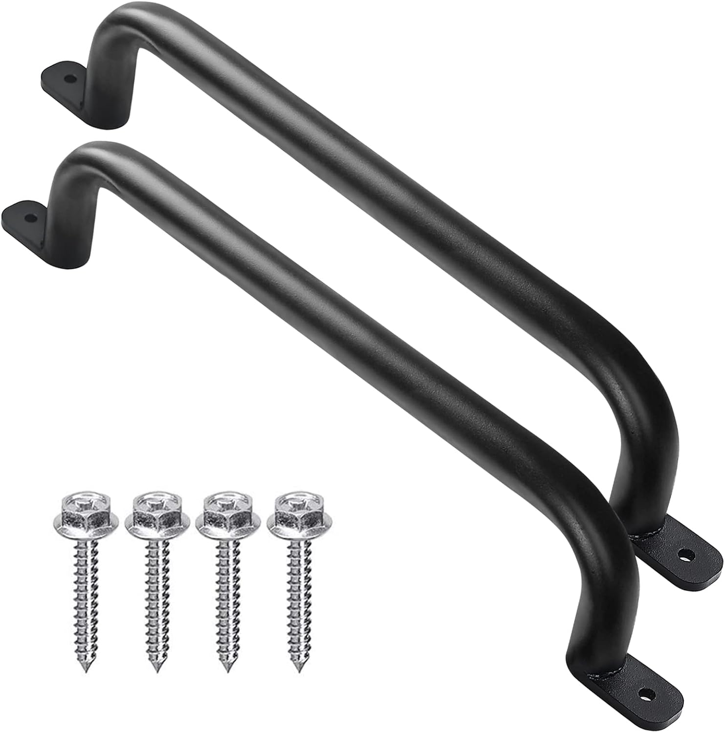 ESPETS 2 Pack 17 Inch Matte Black Safety Handles for Playground Equipment - Swing Set Accessories Grab Handles, Playset Hand Grips, Indoor Monkey Bars for Jungle Gym, Playhouse, Climbing Frame