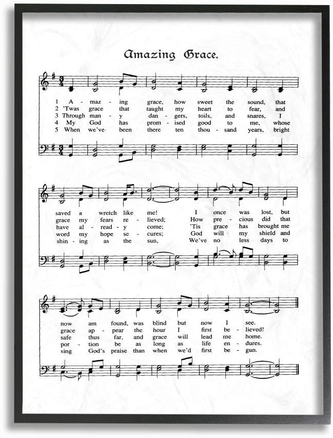 The Stupell Home Decor Collection Amazing Grace Vintage Sheet Music Wall Art