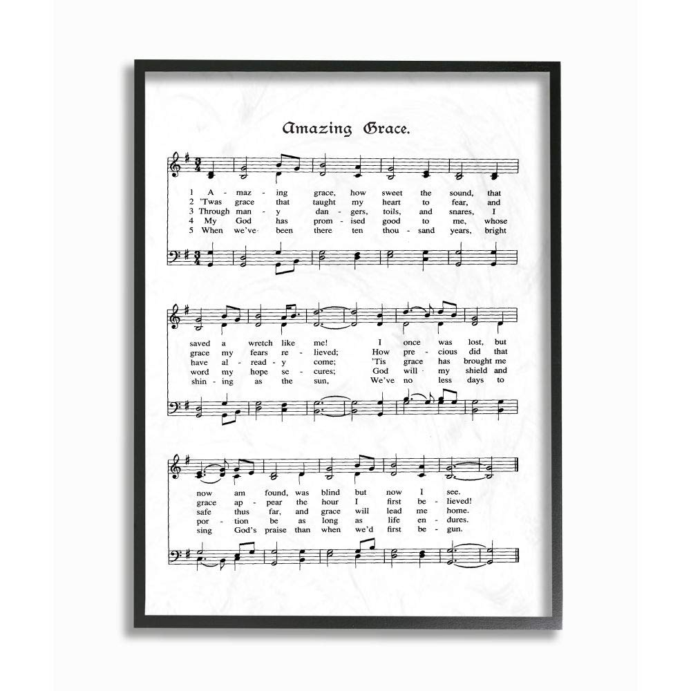 The Stupell Home Decor Collection Amazing Grace Vintage Sheet Music Wall Art