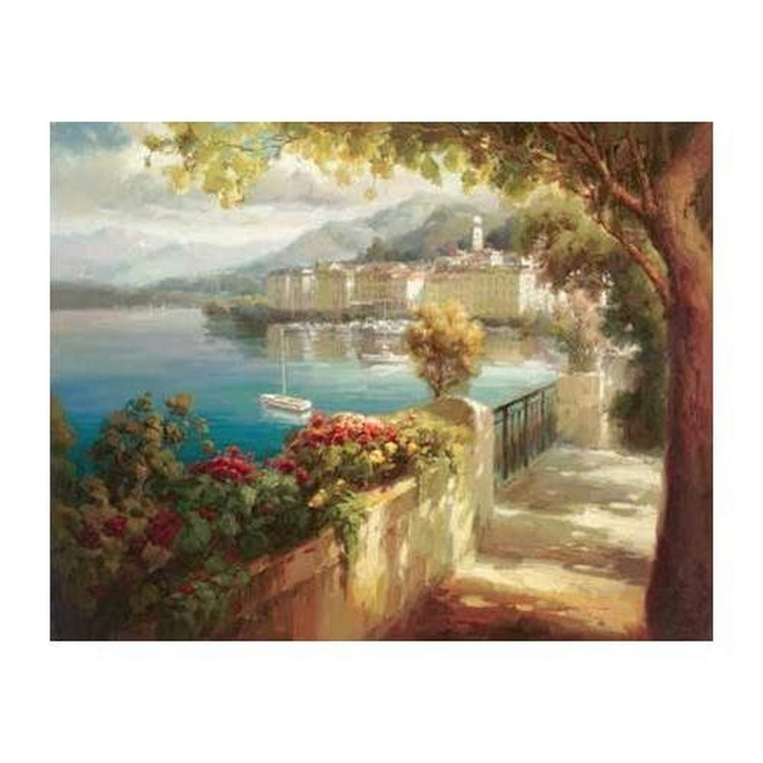 Portofino Light By Roberto Lombardi 28x22 Italy Italian Mediterranean Harbor Art Print Poster