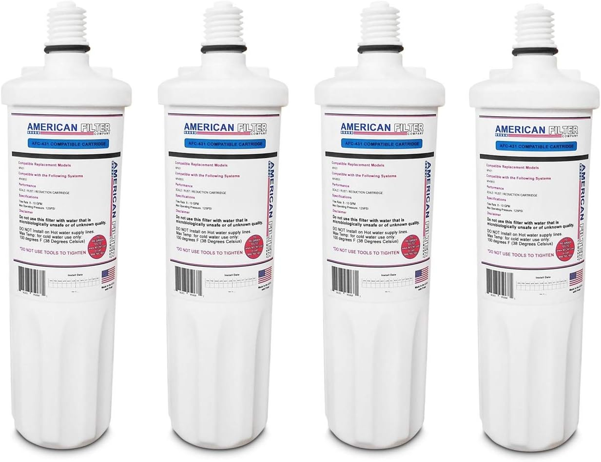 AFC Brand, water filter, Model # AFC-431, Compatible with AP431 AP430 Scale Inhibition Cartridge 4-Filters