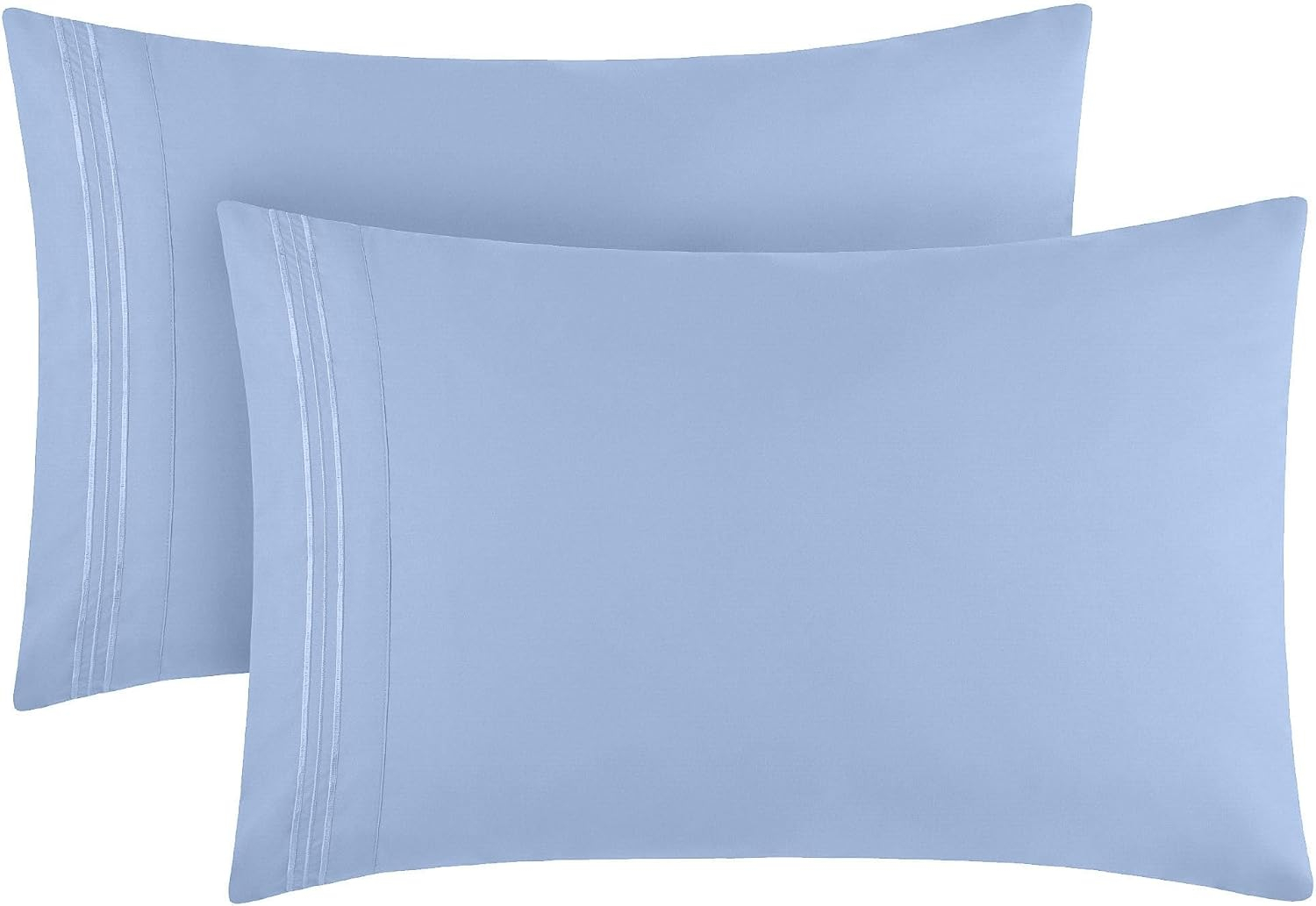 Mellanni Microfiber Pillowcases with Envelope Closure, Standard / Queen, Sky Blue, 2 Count