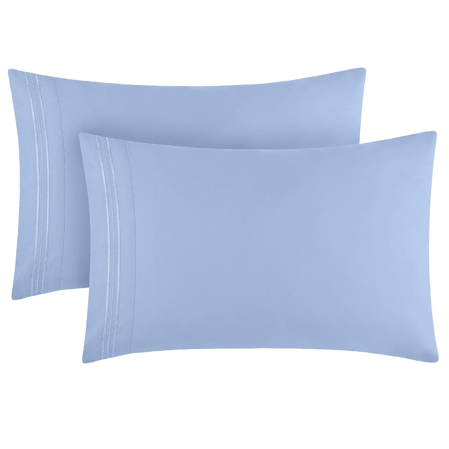 Mellanni Microfiber Pillowcases with Envelope Closure, Standard / Queen, Sky Blue, 2 Count