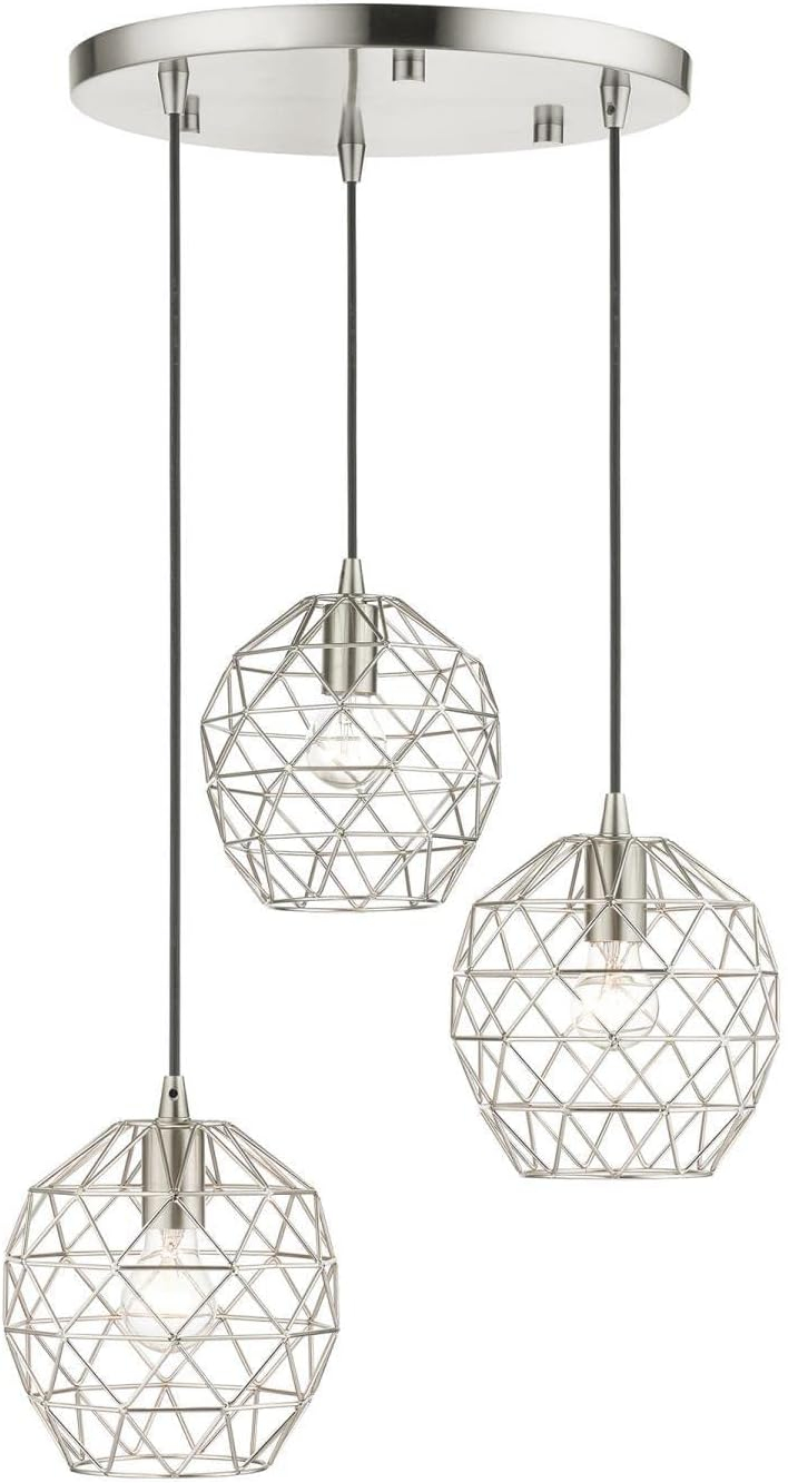 Livex Lighting Geometrix 3 - Light Pendant in  Brushed Nickel