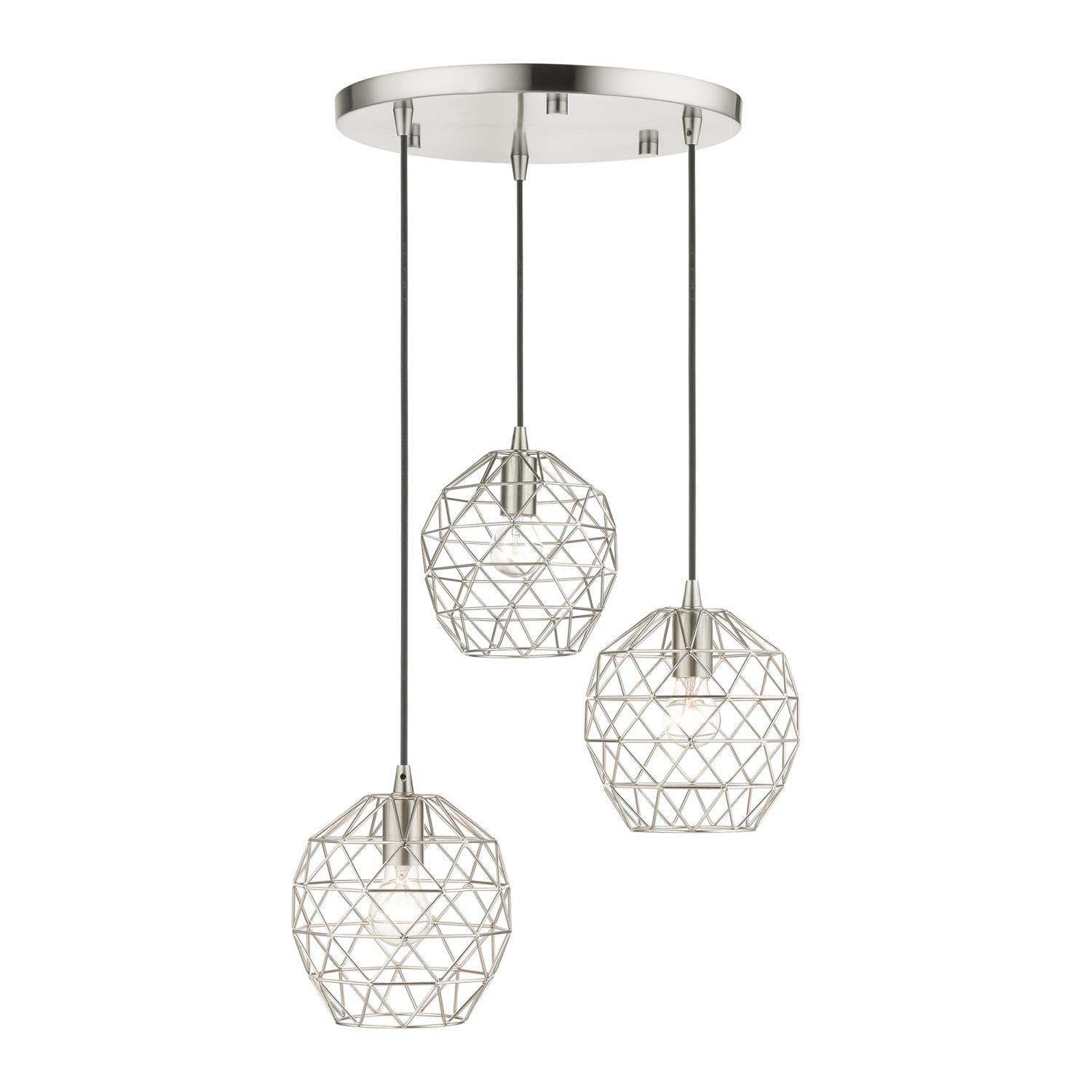 Livex Lighting Geometrix 3 - Light Pendant in  Brushed Nickel