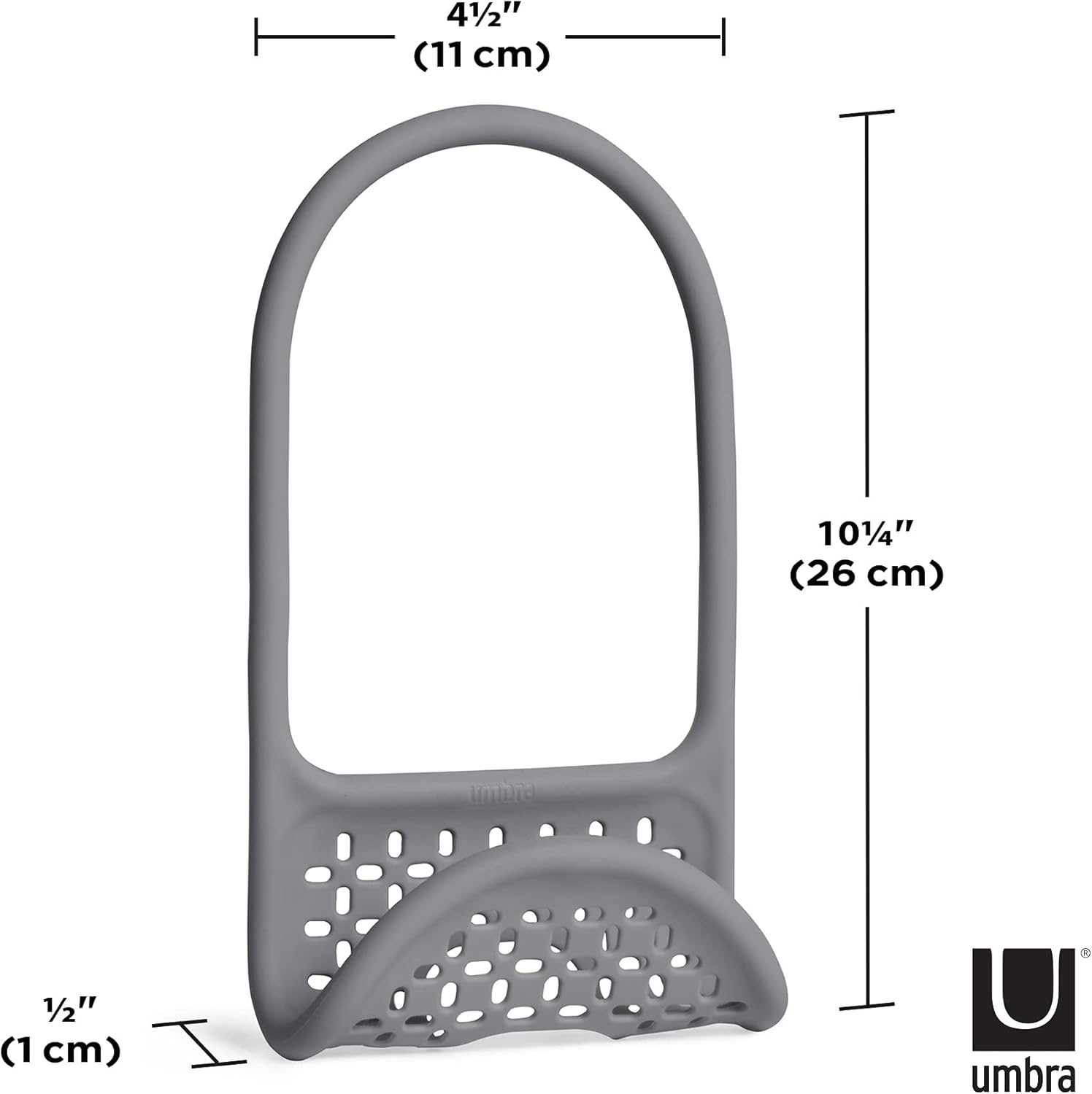UMBRA Sling Kitchen Sink Accessory, Single-Sided Sponge Holder, Charcoal