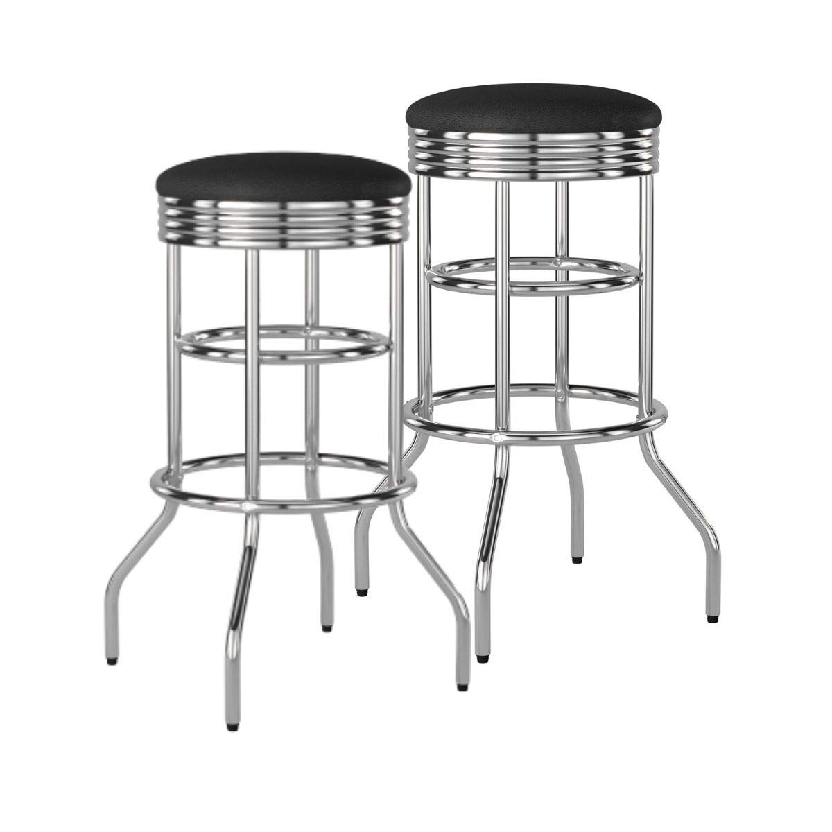 TRINITY 30" Swivel Stool Assembled 2-Pack - Chrome