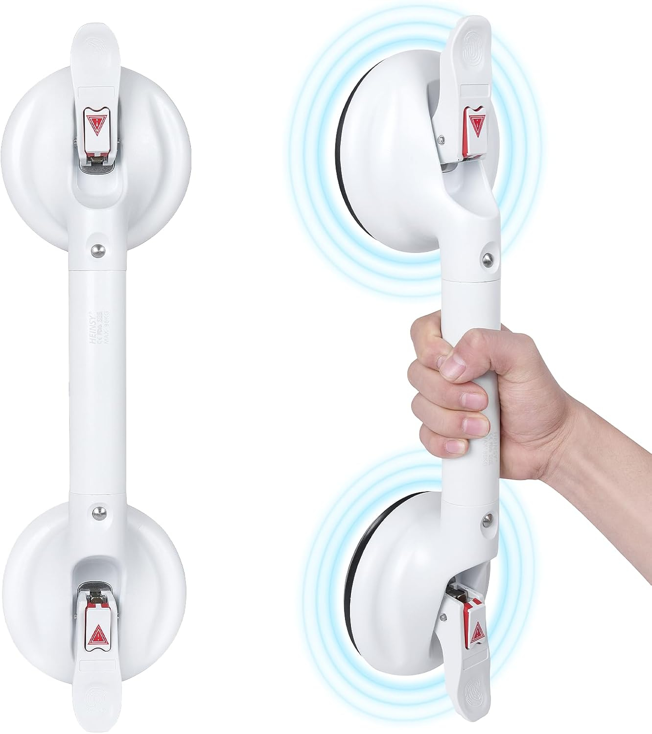 17inch Suction Shower Grab Bar, Portable Shower Handle Bar Suction Grip Bar Bathtub Handle with Strong Hold Suction Cup Fitting and Rapid Release for Bathroom(Max Capacity :253lb）