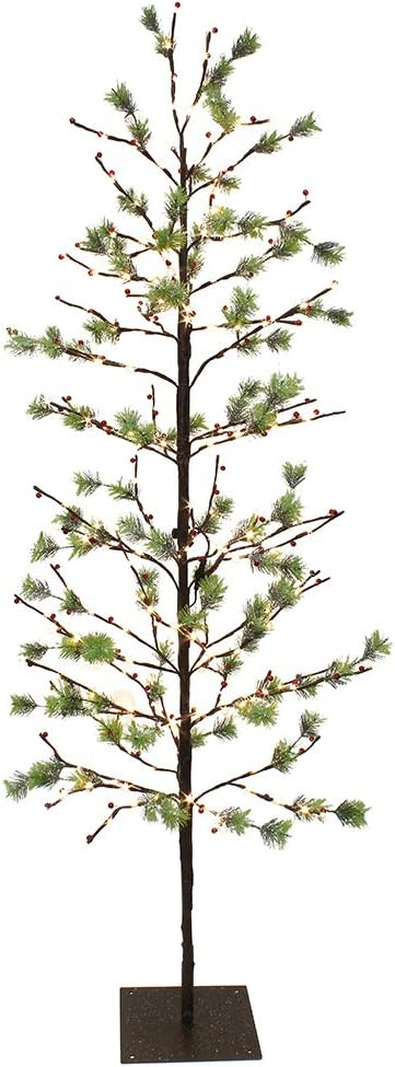 Puleo International 6 ft. Pre-Lit Twig Tree with 240 White LED Twinkle Lights
