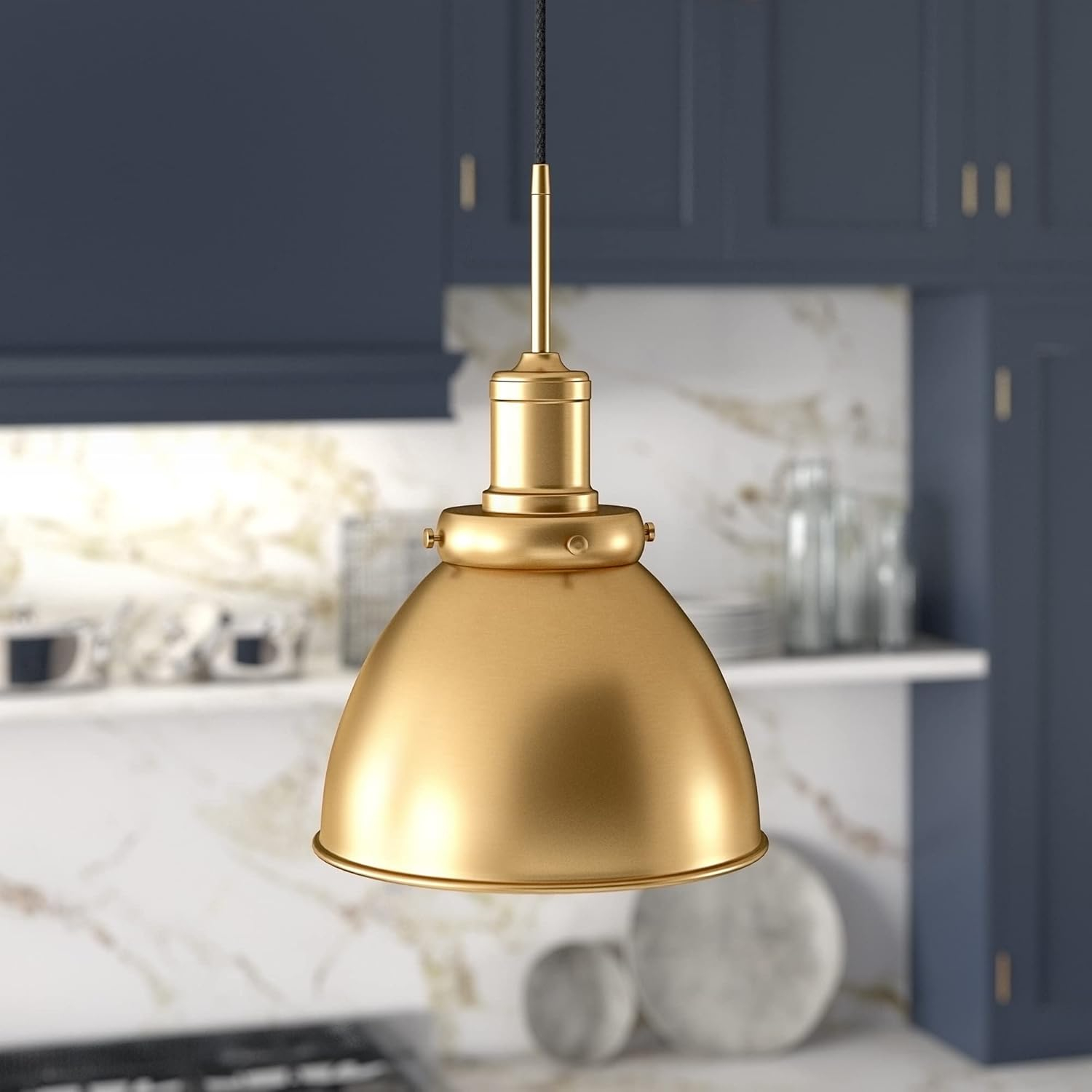 Evelyn&Zoe 12" Brass Metal Pendant