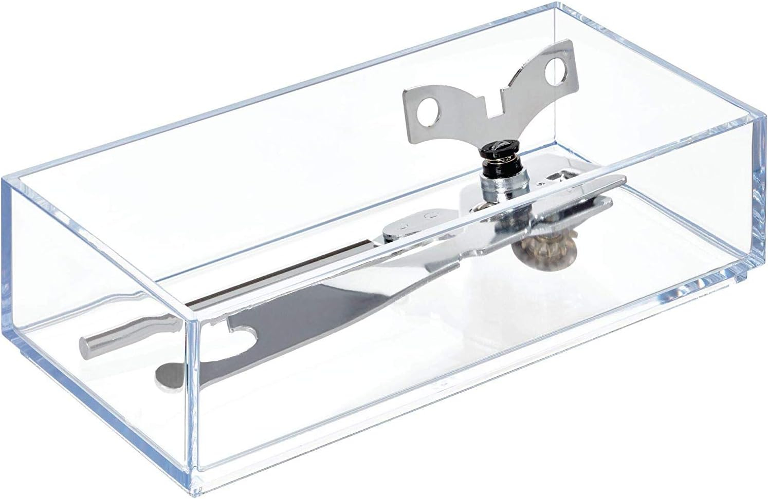iDesign Clarity Plastic Drawer Organizer, Storage Container for Kitchen Gadgets, Corks, Sticky-Notes, Clips in Pantry, Cabinets, Countertops, 4" x 4" x 2" - Clear,X-Small