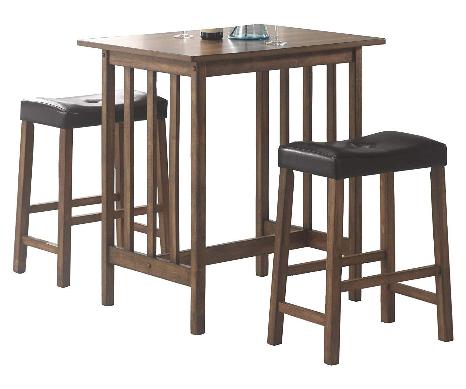 Coaster Company 3-Piece Table Set, Nut Brown