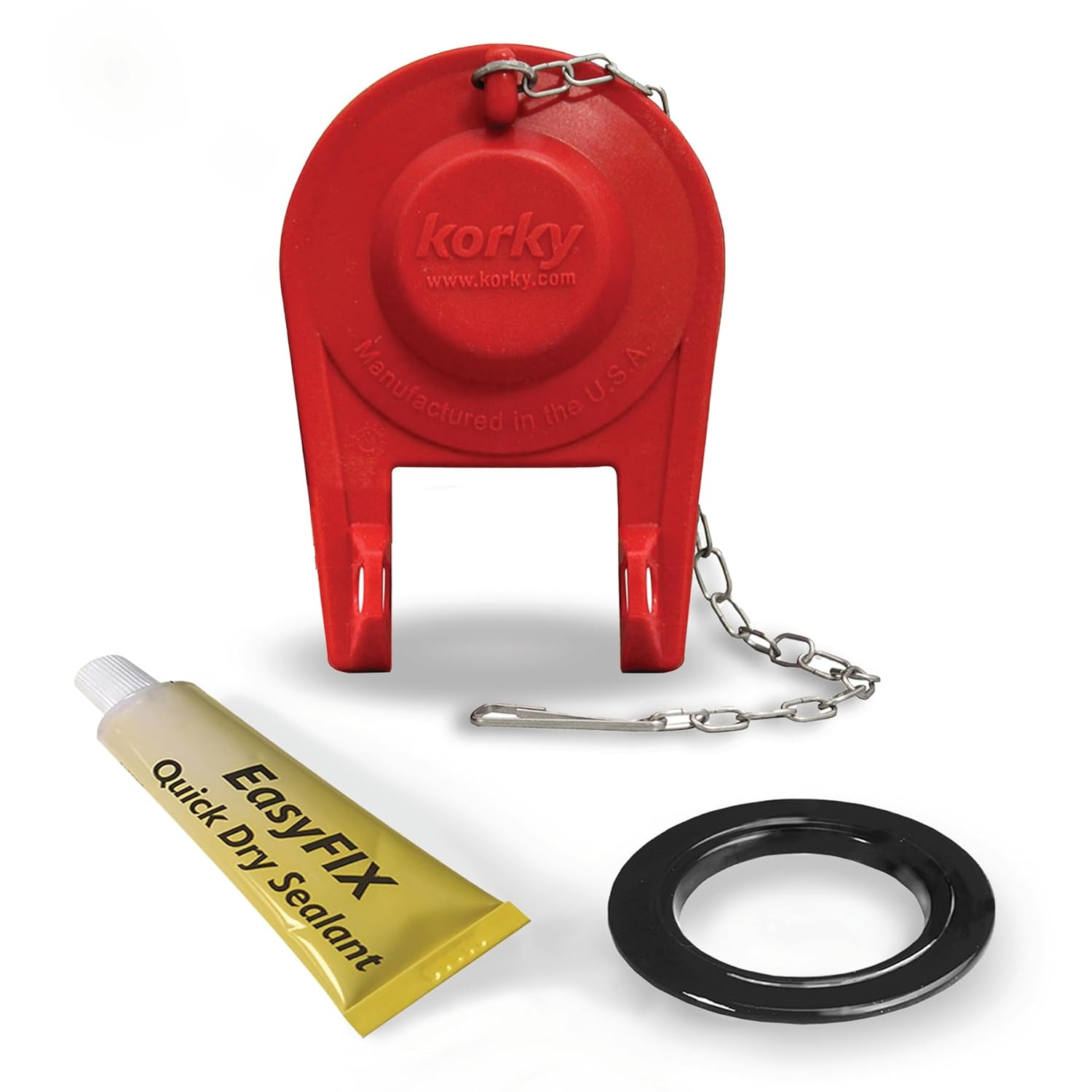 2" Universal Toilet Flush Valve Repair Kit with Adjustable Toilet Flapper