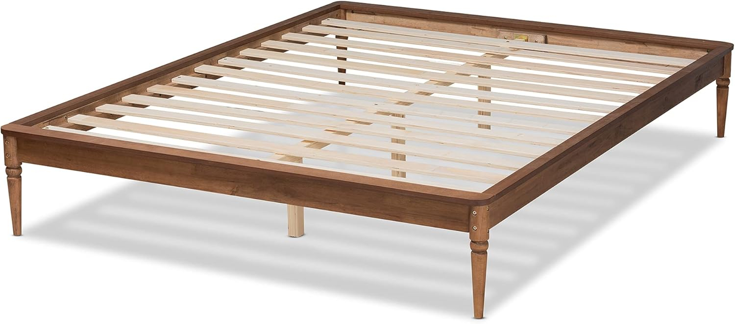 Baxton Studio Tallis Walnut Brown Finished Wood Queen Size Bed Frame