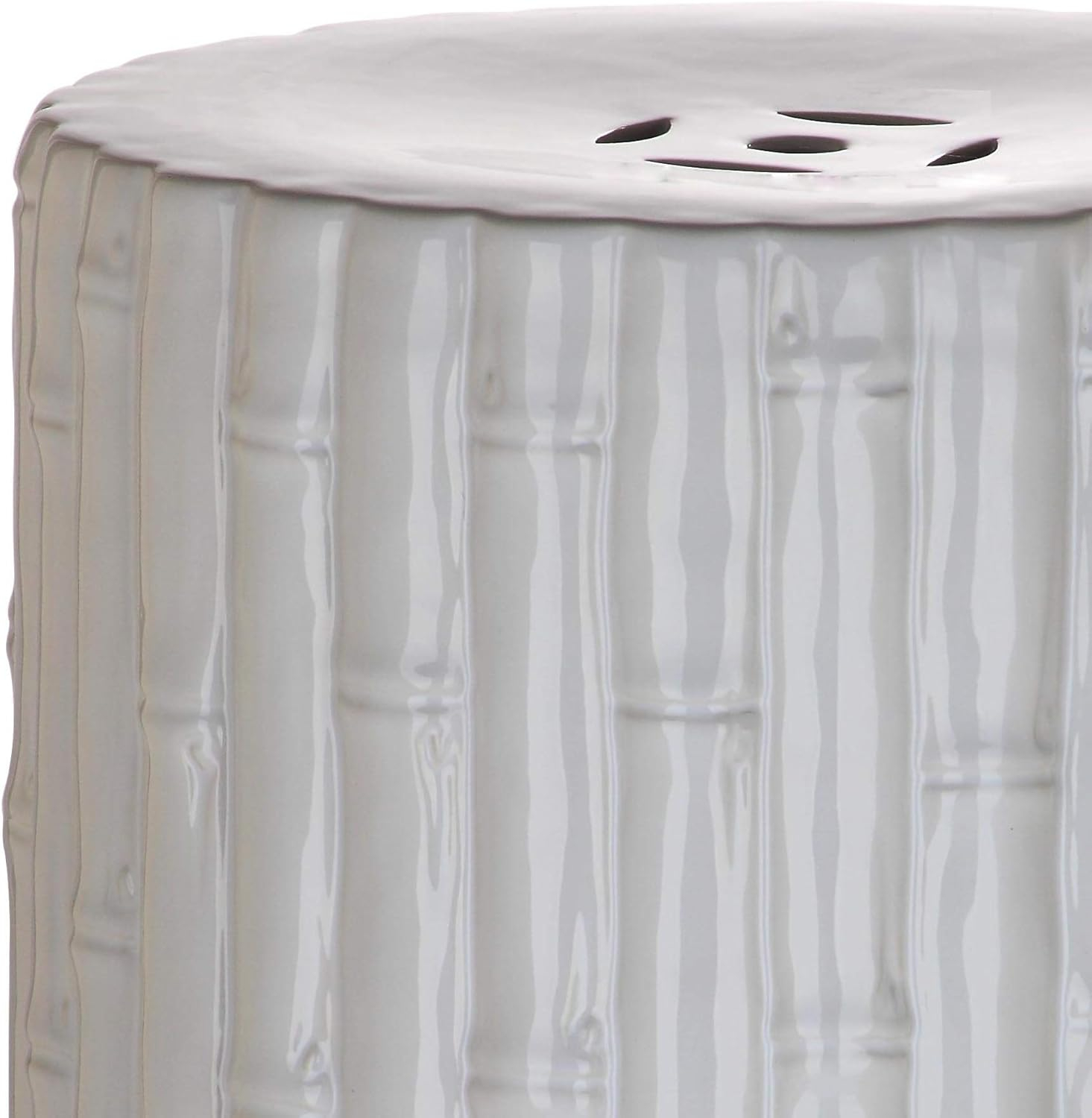 Safavieh Bamboo Texture Indoor/Outdoor Garden Patio Stool, White