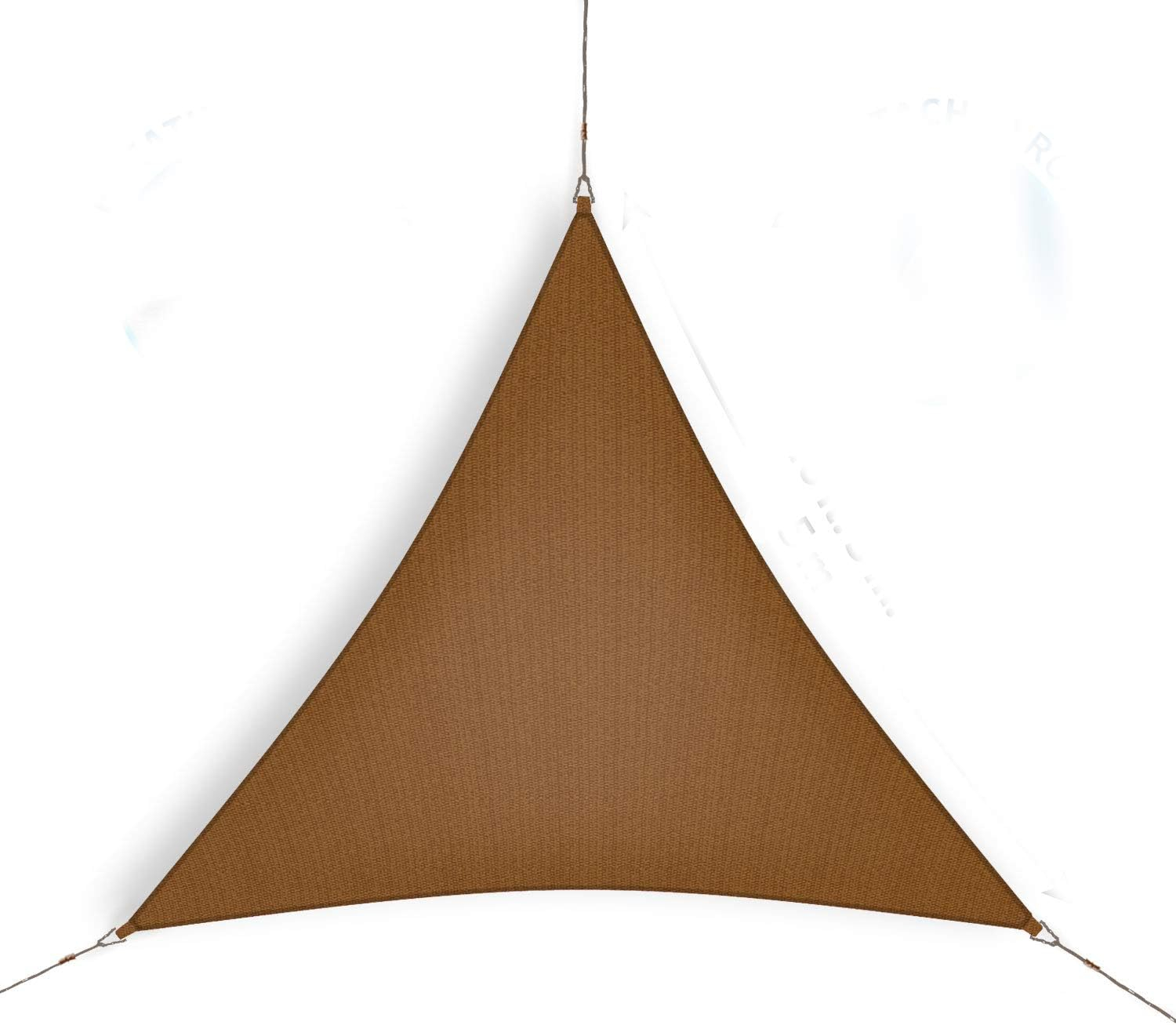 Coolaroo Ready-to-Hang Shade Sail - 90% UV Block Breathable Outdoor Sun Shade with Pre-Attached Ropes for Patios, Gardens & Seasonal Use, 12ft, Triangle, Coca