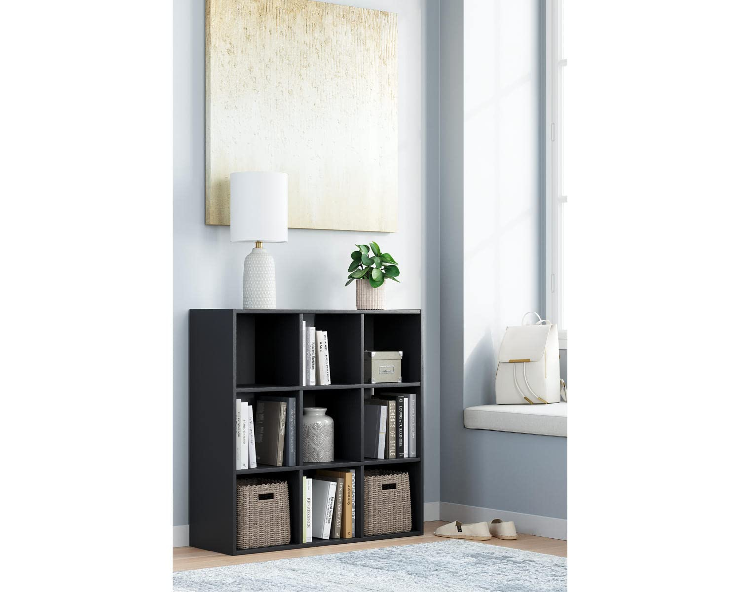 Langdrew Matte Black 9-Cube Contemporary Organizer