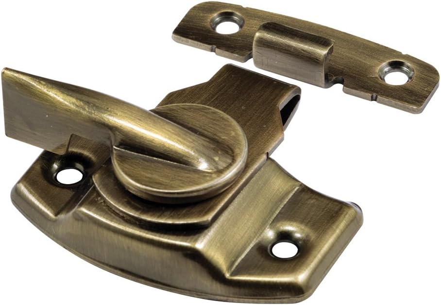 1-3/4 in. Antique Brass-Plated Stamped Steel Double Hung Sliding Window Sash Lock w/Draw Tight Cam-Action Latch Design