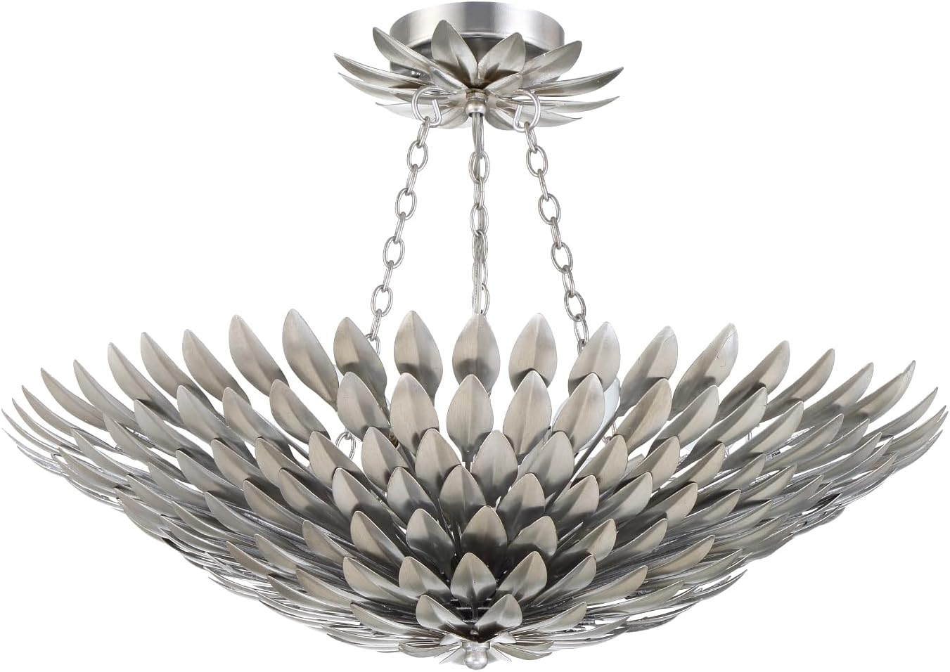 Broche 6 Light Antique Silver Ceiling Mount