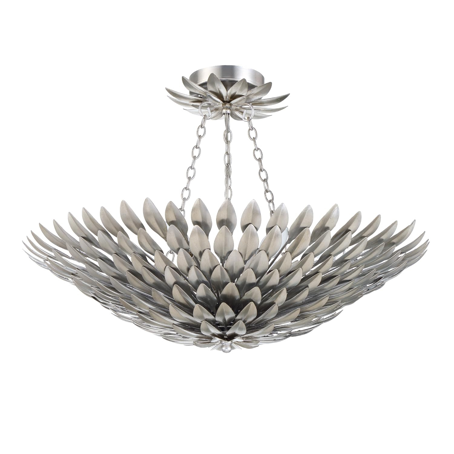 Broche 6 Light Antique Silver Ceiling Mount