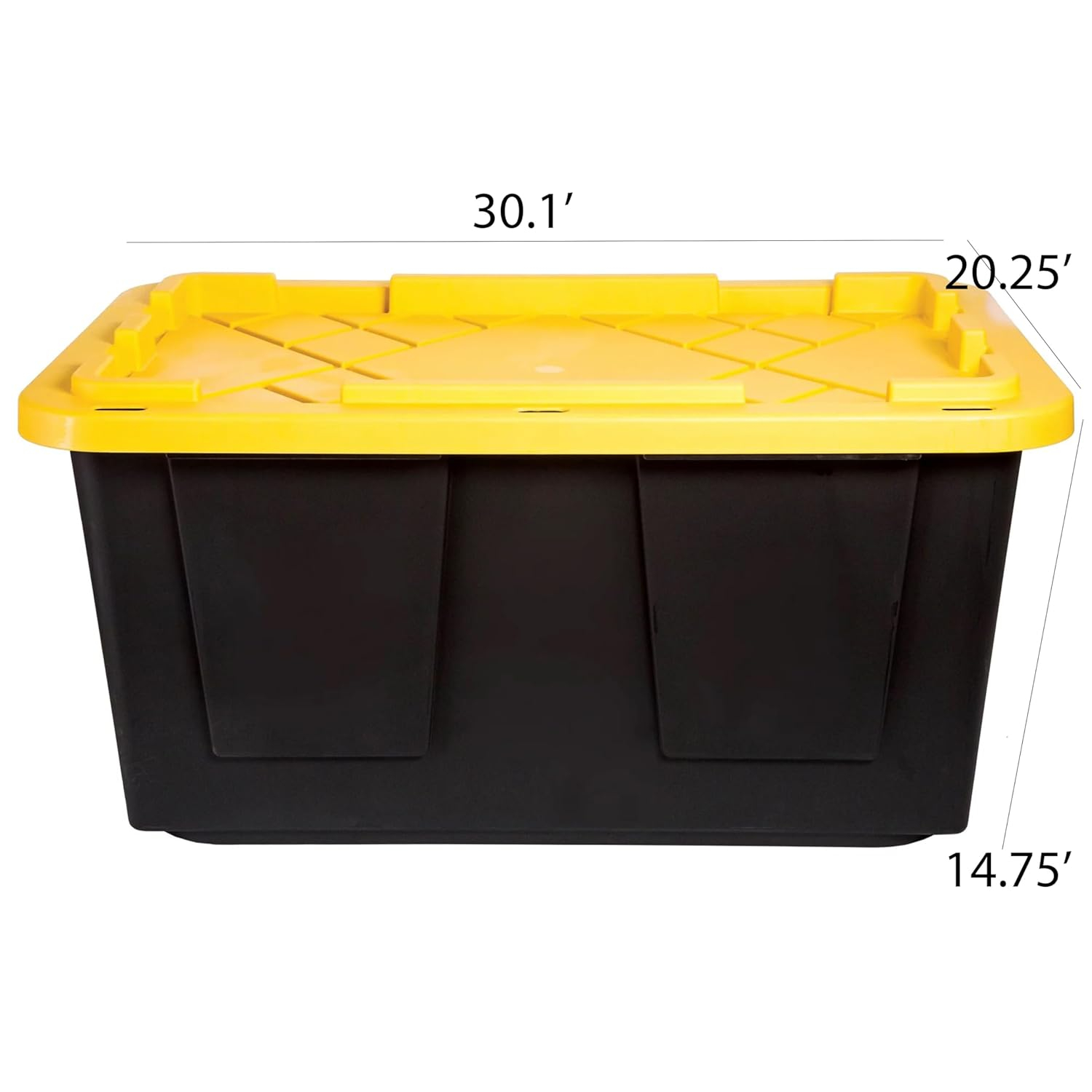 TOUGH BOX 27 Gal Stackable Storage Totes w/ Lids, Black and Yellow (4 pack)