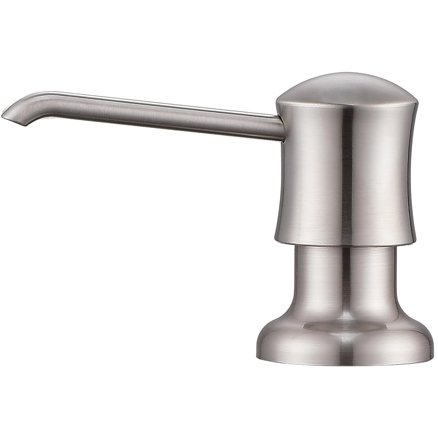 Soap Dispenser for Kitchen Sink Brushed Nickel, Built-in and Refill-from-Top Design with Liquid Hand & Dish Soap Bottle