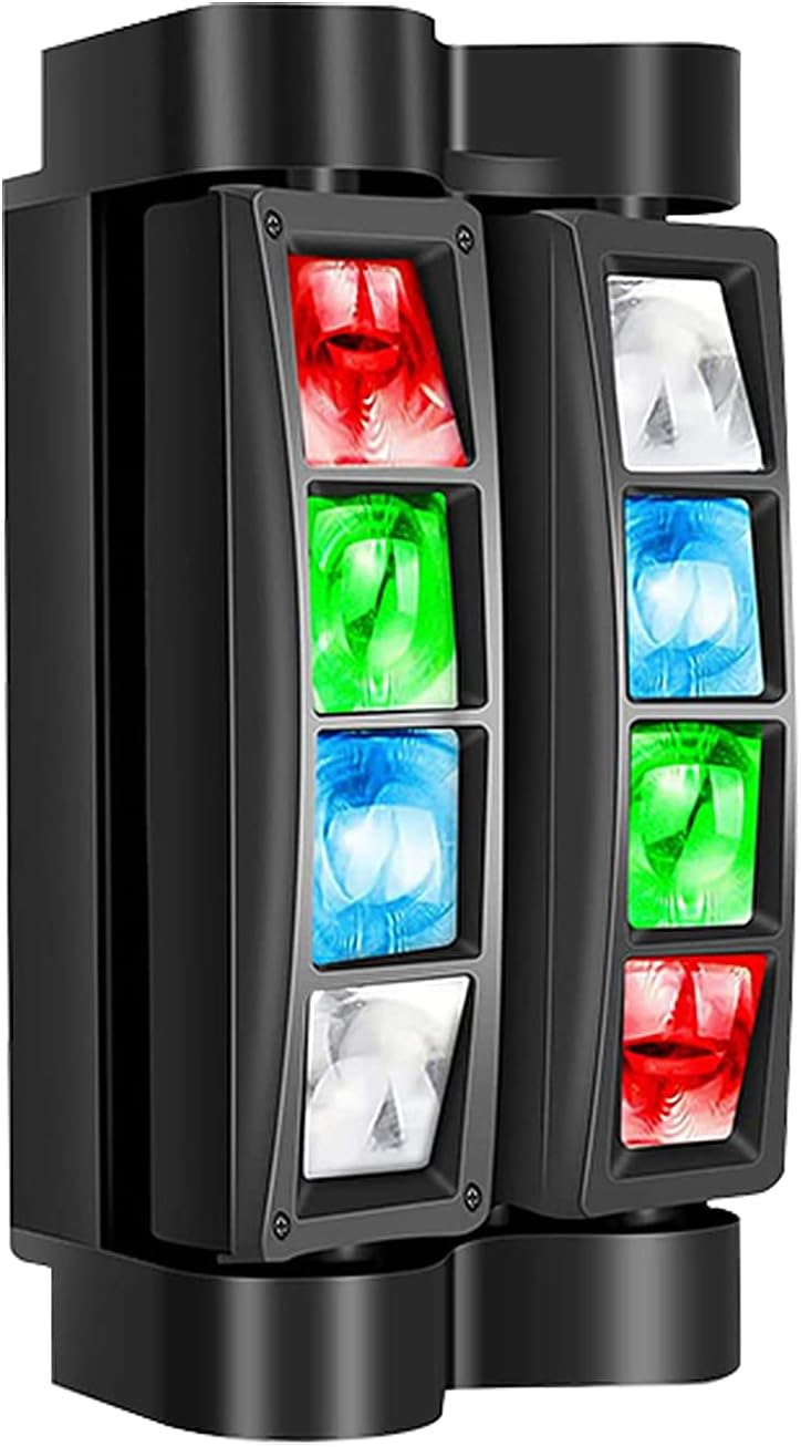 Big Dipper DJ Lights RGBW 4-in-1 Stage Lights LED Spider Moving Head Light Sound Activated DMX Party Lights for Bar, Band, Wedding, Concert, Disco Stage Lighting, Christmas, 1 Pack