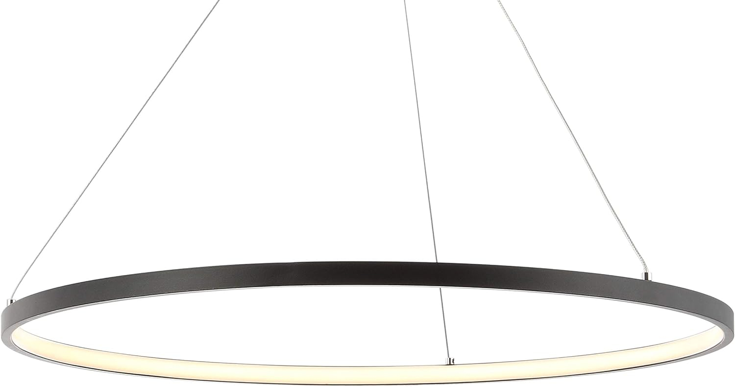Brice 23.75″ Modern Contemporary Iron Integrated LED Pendant, Matt Black