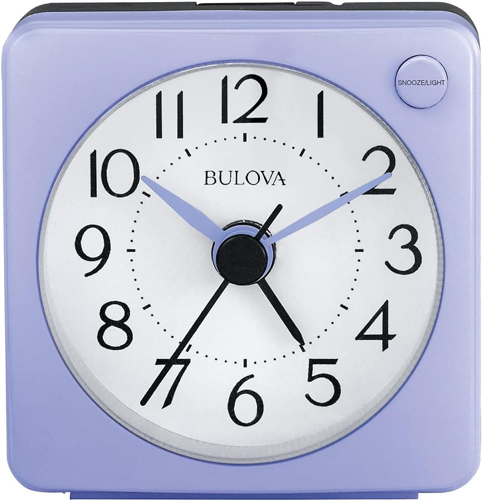 Bulova Clocks  Violet Travel Alarm Quartz Clock