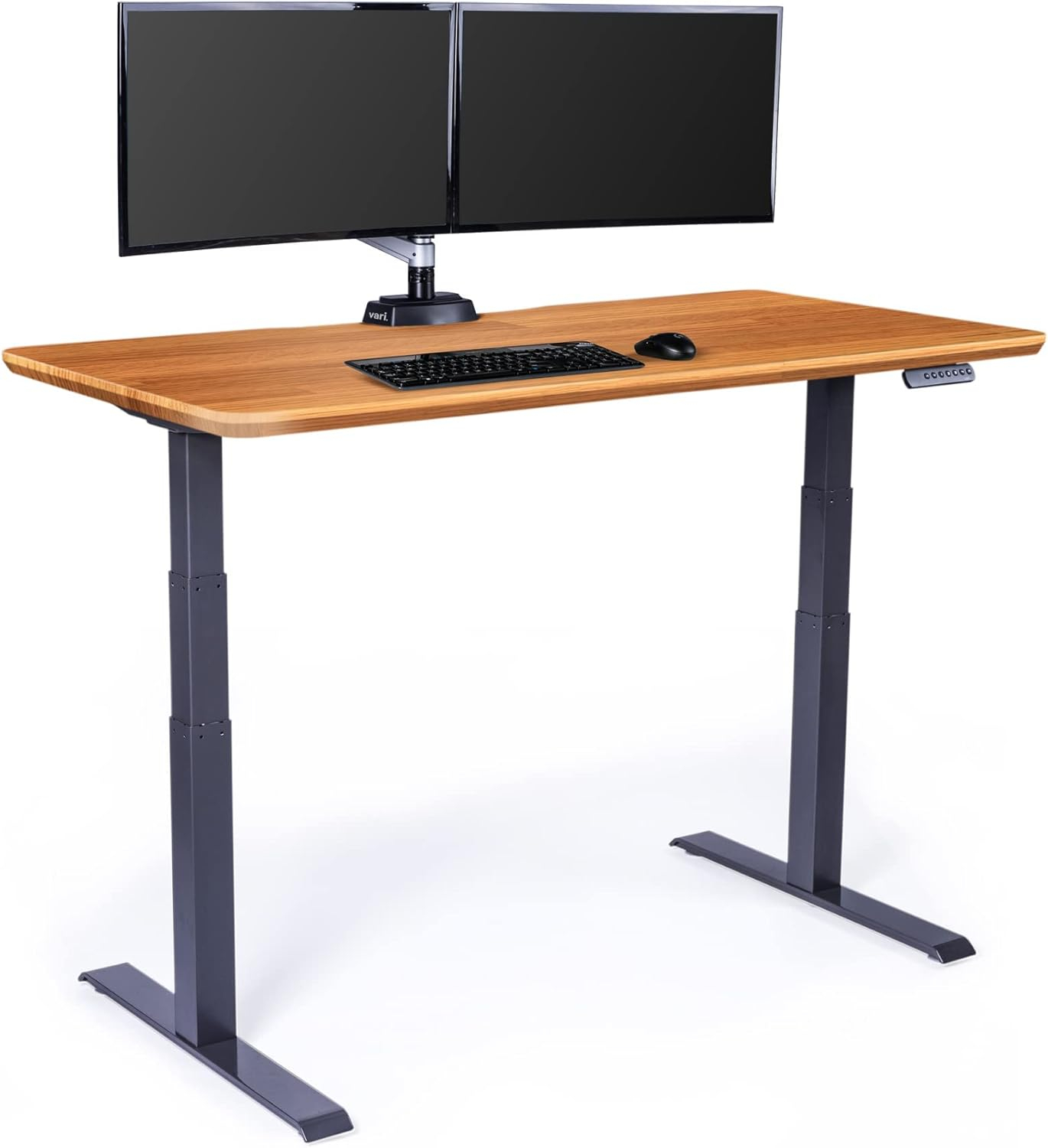 Vari Electric Standing Desk - 60x30 VariDesk, Adjustable Height Stand Up Computer Desk - Dual Motor with Memory Presets, Stable T-Style Legs- Home Office Essentials - Butcher Block