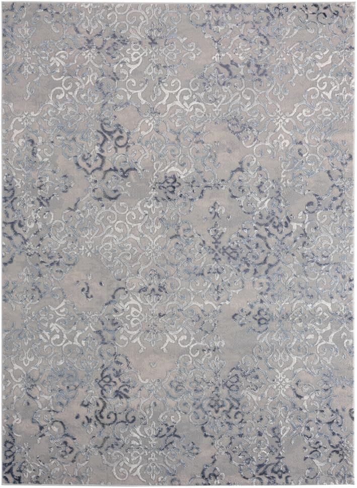 Cascades Elegance 7'10" Round Blue Viscose Rug