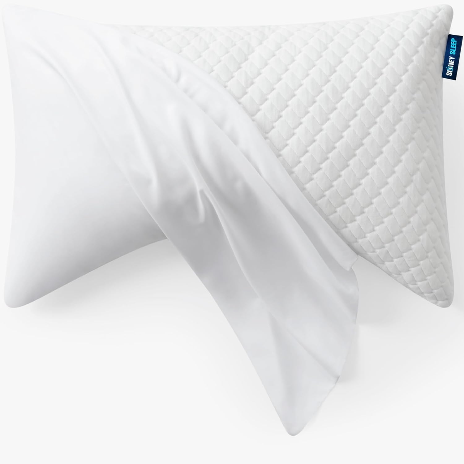Sidney Sleep Mini Size Curved Pillow Covers - Full Length Zipper Closure - Premium Soft Brushed Microfiber (Travel Mini, White)