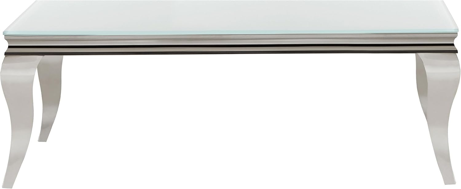 Luna Rectangle Coffee Table White and Chrome