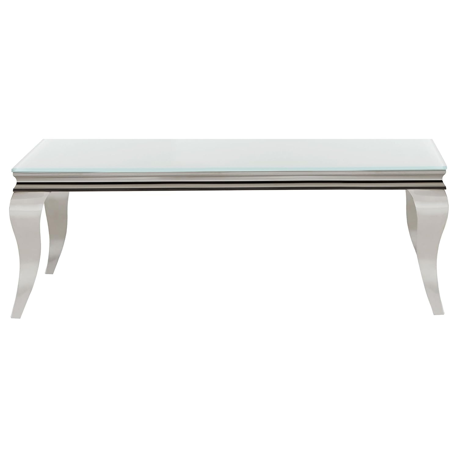 Luna Rectangle Coffee Table White and Chrome
