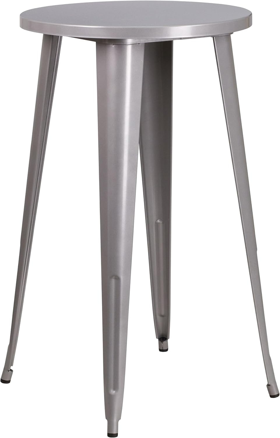 Flash Furniture Commercial Grade 24" Round Silver Metal Indoor-Outdoor Bar Height Table