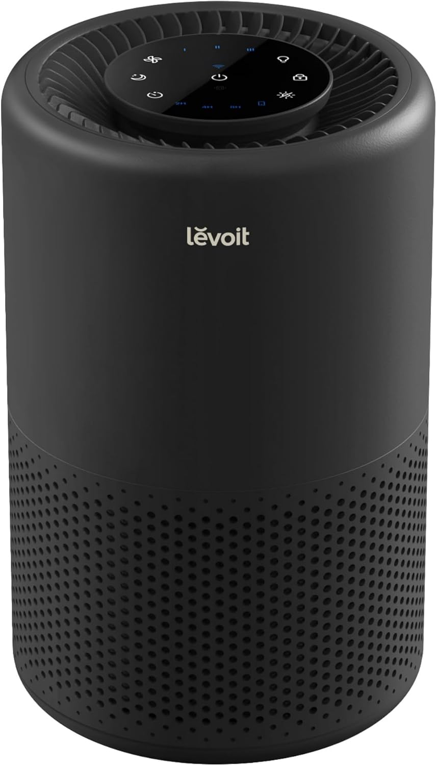Black HEPA Smart Air Purifier with Alexa and Google Assistant